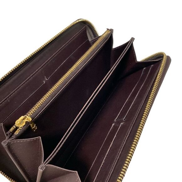 Louis Vuitton Long Wallet Monogram Vernis Zippy Wallet M93522 Amarant Leather - Picture 3 of 10